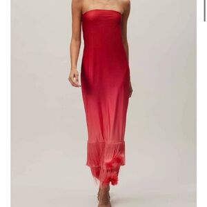 BAOBAB - Strapless Dress with Fringe Hem